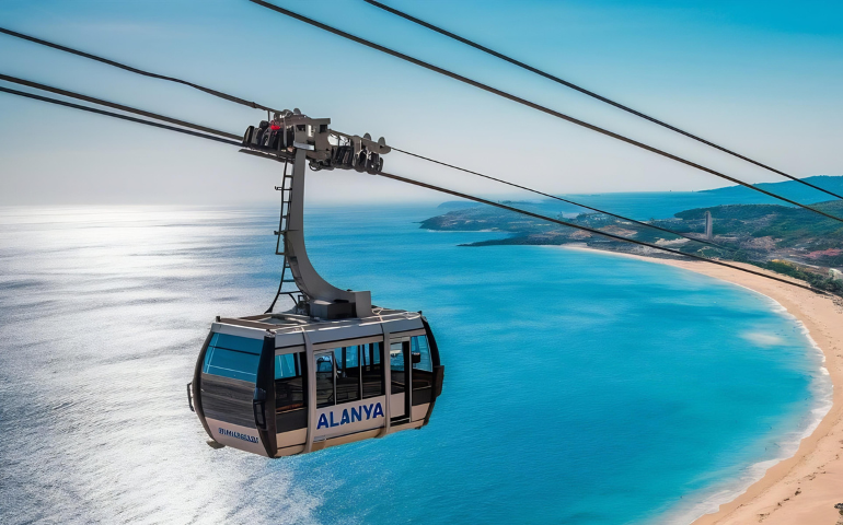 Alanya cable car across Kleopatra beach